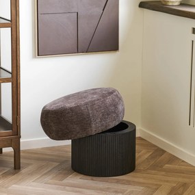Christchurch Opbergpoef Chenille - Dark Brown