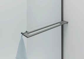 Sanigoods Curvea inloopdouche met handdoekhouder verouderd ijzer 100x200cm