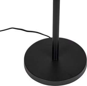 Moderne vloerlamp zwart met beige bouclé kap 50cm - Simplo