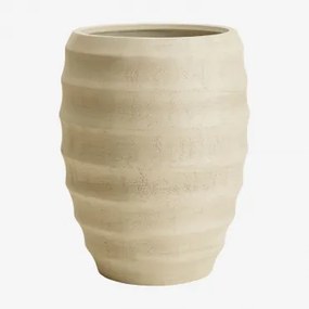 Buitenbloempot Van Cement Gabe Ø30 Cm - ↑45 Cm & Gebroken Wit - Sklum