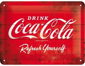 Metalen wandbord Coca-Cola - Red Logo, (20 x 15 cm)