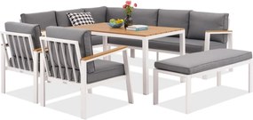 Zakintos Comida 7 hoek loungeset met bank wit Garden Point