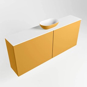 Mondiaz Fowy toiletmeubel 120cm ocher met gele waskom midden en kraangat