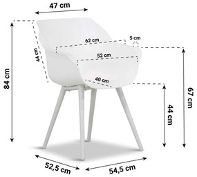 Tuinset 4 personen 180 cm Kunststof Wit Hartman Sophie