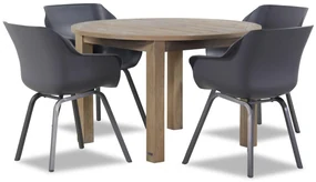 Tuinset Rond 4 personen 120 cm Kunststof Grijs Hartman Sophie