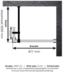 Brauer JC profielloze inloopdouche 90/40cm goud geborsteld