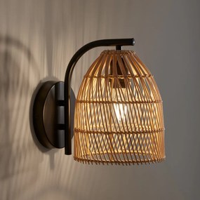 Wandlamp in metaal en rotan, Dankia