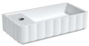 Riho Catching waves Fontein - 44x22cm - 1 kraangat links - solid surface - mat wit W045003105