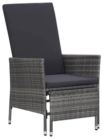 vidaXL 2-delige Loungeset met kussens poly rattan grijs