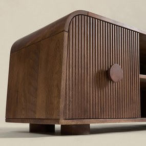 Houten Tv-meubel Met Ronde Hoeken - 140x40x43cm.