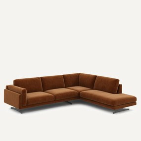 Chenille fluwelen hoekbank met longchair, César