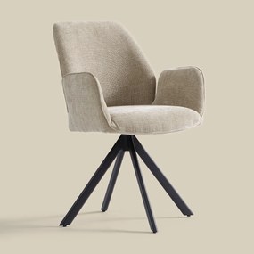 Beige Eetkamerstoel Met Armleuningen