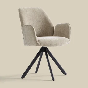 Beige Eetkamerstoel Met Armleuningen