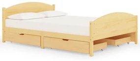 vidaXL Bedframe met 4 lades massief grenenhout 140x200 cm