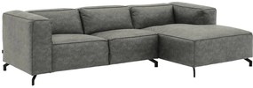 Goossens Bank Calvin grijs, micro leer, 2,5-zits, modern design