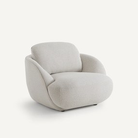 Fauteuil in mêleestof, bolvormig, Alpine