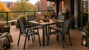 Tuinset 4 personen 100 cm Aluminium/textileen Grijs Lifestyle Garden Furniture Fiora/Borello