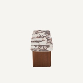 Lage wandtafel, keramiek en walnootfineer, DOLMENA