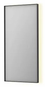 INK SP32 spiegel - 50x4x100cm rechthoek in stalen kader incl indir LED - verwarming - color changing - dimbaar en schakelaar - geborsteld metal black 8410015