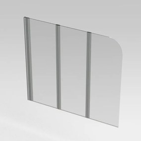 Nemo Start Pannello badwand 3delig 150x140cm helder glas aluminium gepolijst omkeerbaar MW3DB