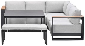 Garden Impressions Malakka lounge dining set 5-delig - valley sand - light teak look