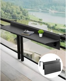 VEVOR Balkontafel, 800x300 mm, Opvouwbare balkonhangtafel, Opvouwbare tafel voor buitengebruik, Draagvermogen 22 kg, Geschikt voor leuningen van 25,4 tot 109,22 mm, Serveertafel voor terras en dek
