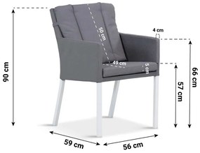 Tuinset 6 personen 220 cm Outdoor textiel Wit Lifestyle Garden Furniture Parma/Concept