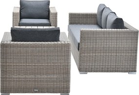 Garden Impressions Tennessee loungeset 4-delig vintage willow - texfiber