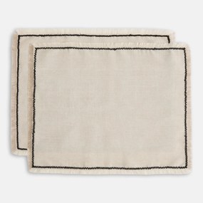 Set van 2 placemats linnen/katoen Menorca