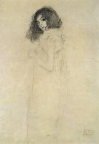 Kunstreproductie Portrait of a young woman, 1896-97, Gustav Klimt