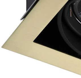 Inbouwspot messing verstelbaar 2-lichts - Oneon