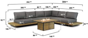 Loungeset 6 personen Teak Old teak greywash Santika Furniture Santika Superior