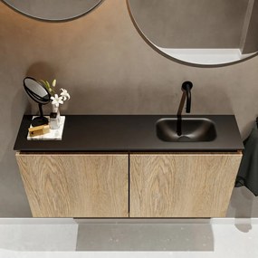 Mondiaz Ture 100cm toiletmeubel washed oak met wastafel urban rechts geen kraangat