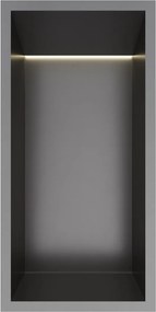 Hotbath &More inbouwnis met verlichting 30x15x10cm geborsteld gunmetal PVD