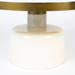 Zuiver Glam Salontafel Emaille Wit Met Goud - 60 X 60cm.