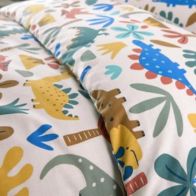 Kinderdekbedovertrek, 30% gerecycled katoen, dinosaurusprint, DINO