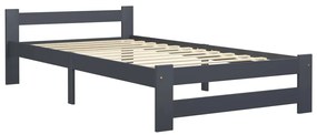 vidaXL Bedframe met 2 lades massief grenenhout donkergrijs 100x200 cm