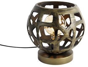 Industriële tafellamp antiek goud - Bobby Industriele / Industrie / Industrial E27 rond Binnenverlichting Lamp