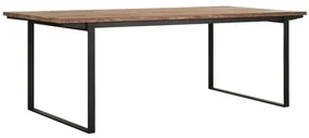 DTP Home Odeon Teakhouten Eettafel Met Zwarte Poot 200 Cm - 200 X 90cm.
