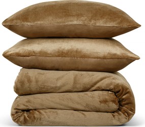 Dekbedovertrek Flanel Fleece – 100% zacht materiaal – 140×220 – beige goud