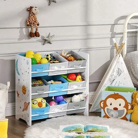 Nancy's Speelgoed organizer - Speelgoed kast - Opbergkast kinderkamer - Wit - 62,5 x 29,5 x 60 cm