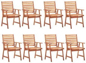 vidaXL Tuinstoelen 8 st met kussens massief acaciahout