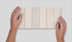 Wandtegel beige Sartoria Tbrick 16x5cm seashell dark glossy glans gerectificeerd