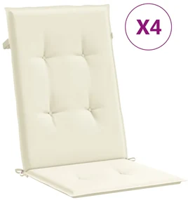 vidaXL Tuinstoelkussens 4 st 120x50x3 cm crèmekleurig