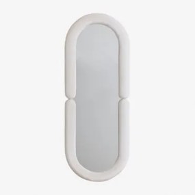 Ovaal Wandspiegel 60x160 Cm In Santes Fluweel Wit - Sklum