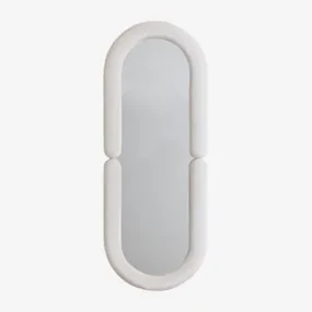 Ovale Wandspiegel In Fluweel 60x160 Cm Santes Wit - Sklum