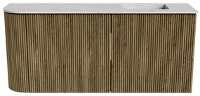 Mondiaz Joya DLux 90cm toiletmeubel ronding links dusk met wastafel faye rechts zonder kraangat opalo