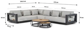 Hoek loungeset  Aluminium Grijs 6 personen 4 Seasons Outdoor Metropolitan/Lifestyle