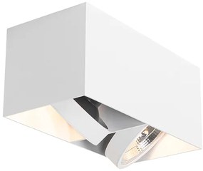 Design spot wit rechthoekig AR111 2-lichts - Box