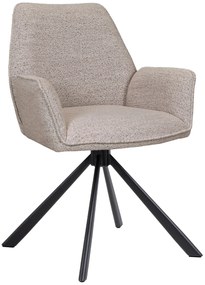 YUNI Beige Latte (stof Monza 60) - MODERNE GESTOFFEERDE DRAAISTOEL VOOR WOONKAMER/EETKAMER/LOFT KANTOOR